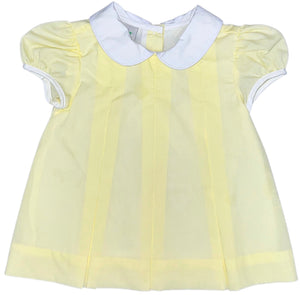 Magnolia Steel Pale Yellow/White Collar Pleat Dress