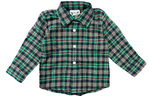 Green / Red Plaid Flannel Button Up