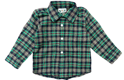 Green / Red Plaid Flannel Button Up