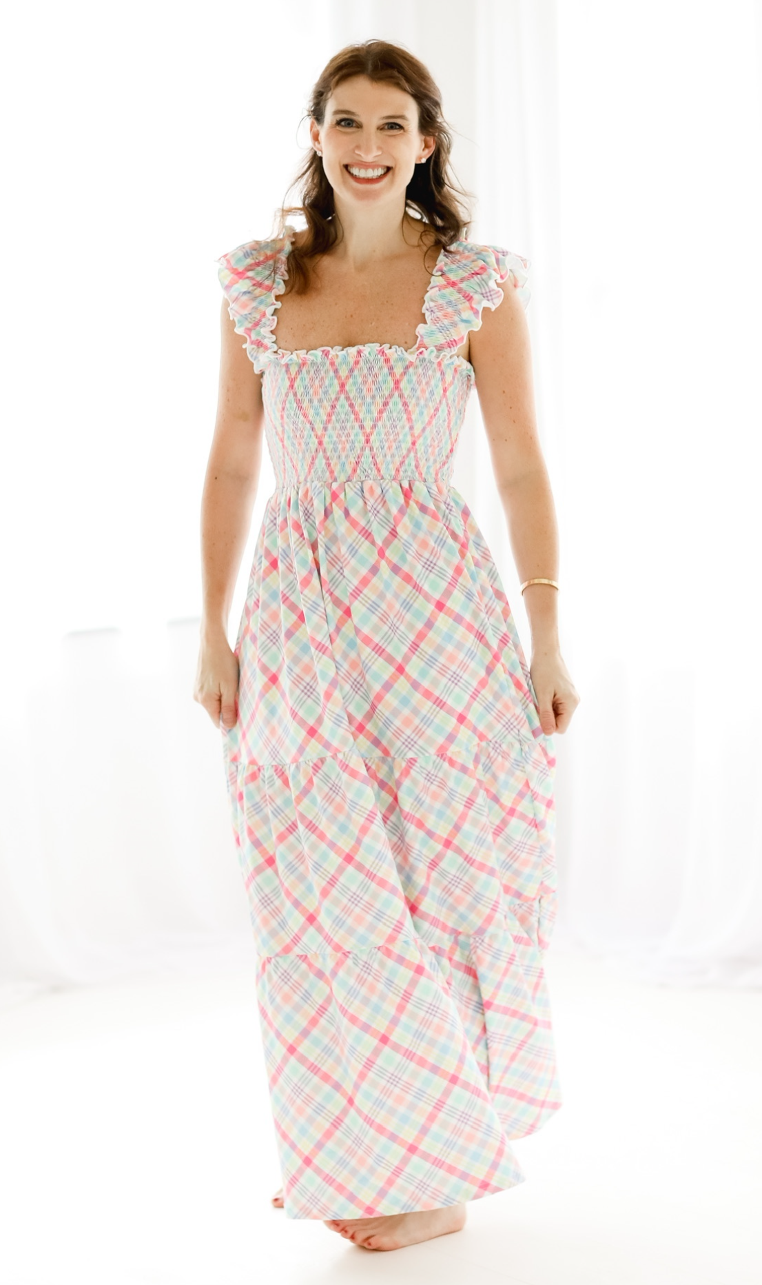 Pastel Plaid Mom Dress – Magnolia Steel by HCS