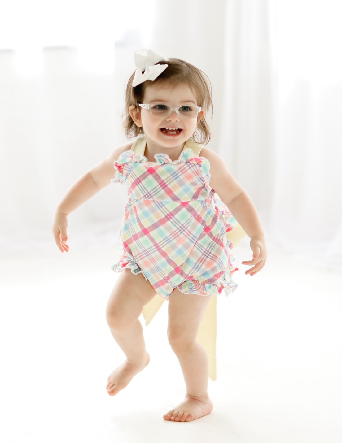 Pastel Plaid Girl Sunsuit