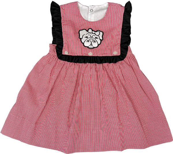 Red Gingham Bulldog Reversible Dress