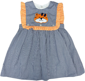 Navy/Orange Gingham Reversible Tiger Dress Magnolia Steel by HCS Navy/Orange Gingham Reversible Tiger Dress Magnolia Steel by HCS