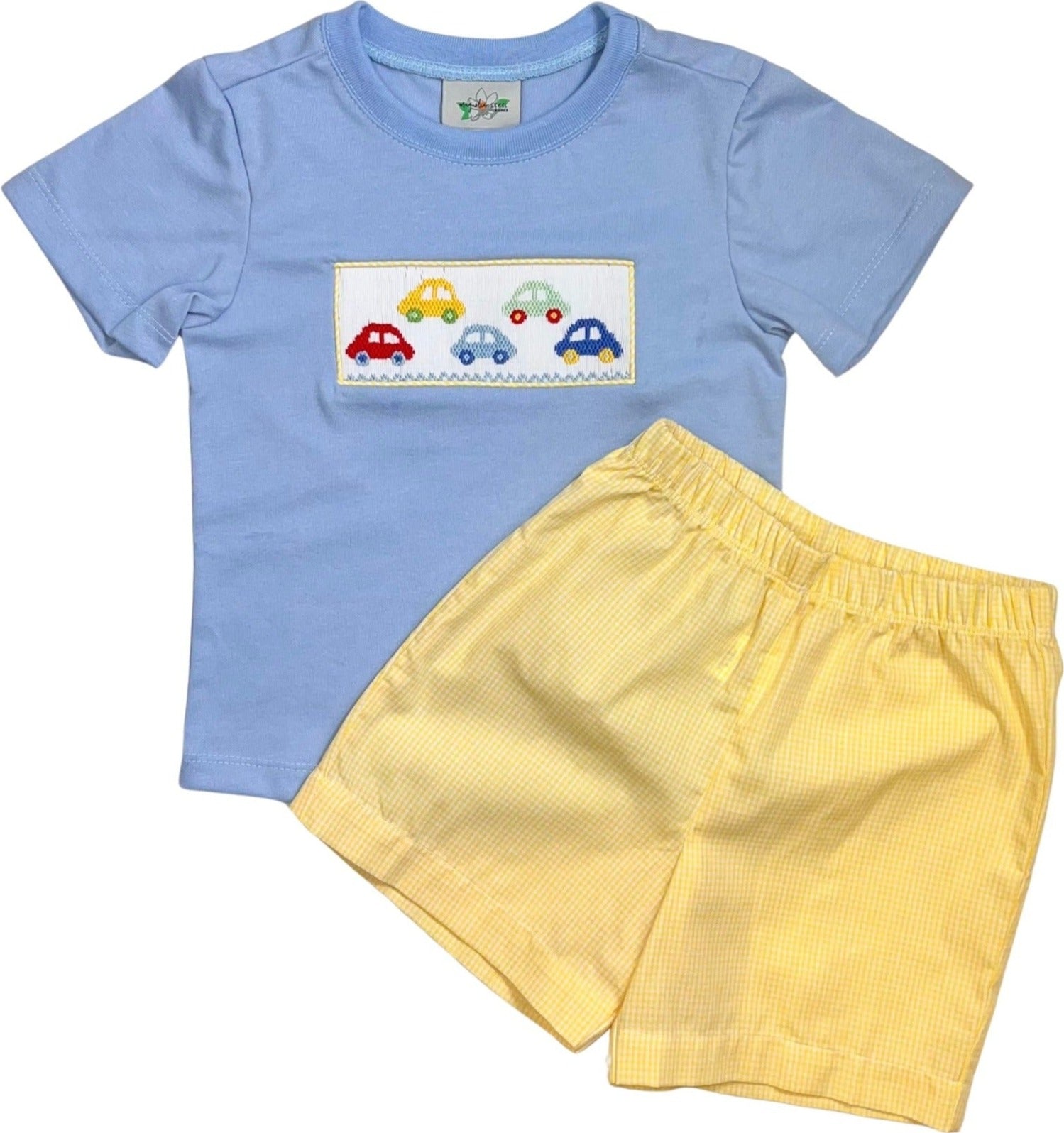 Smocked Car Short Set