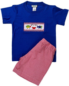 Smocked Fishing Short Set