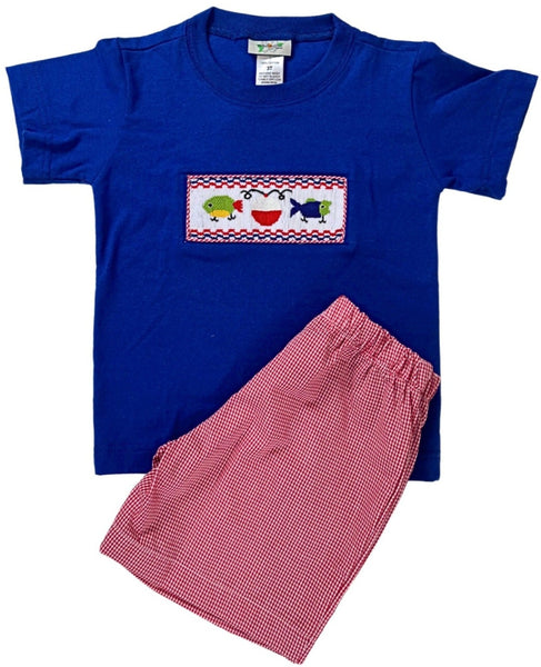 Smocked Fishing Short Set