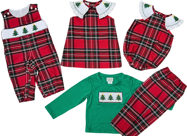 Smocked Plaid Tree Longall