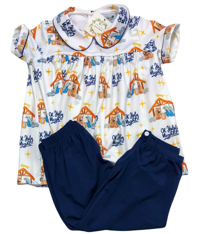 Nativity Print Top and Pant Set