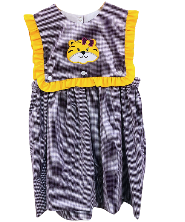 Yellow/Purple Tiger Reversible Dress