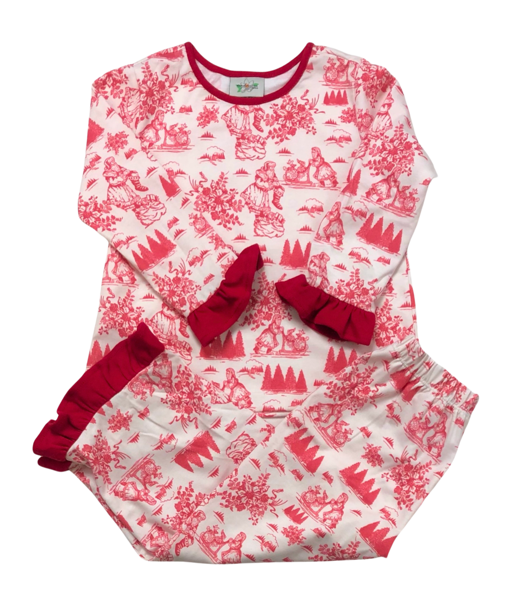 Christmas Toile 2pc Ruffle Lounge Set