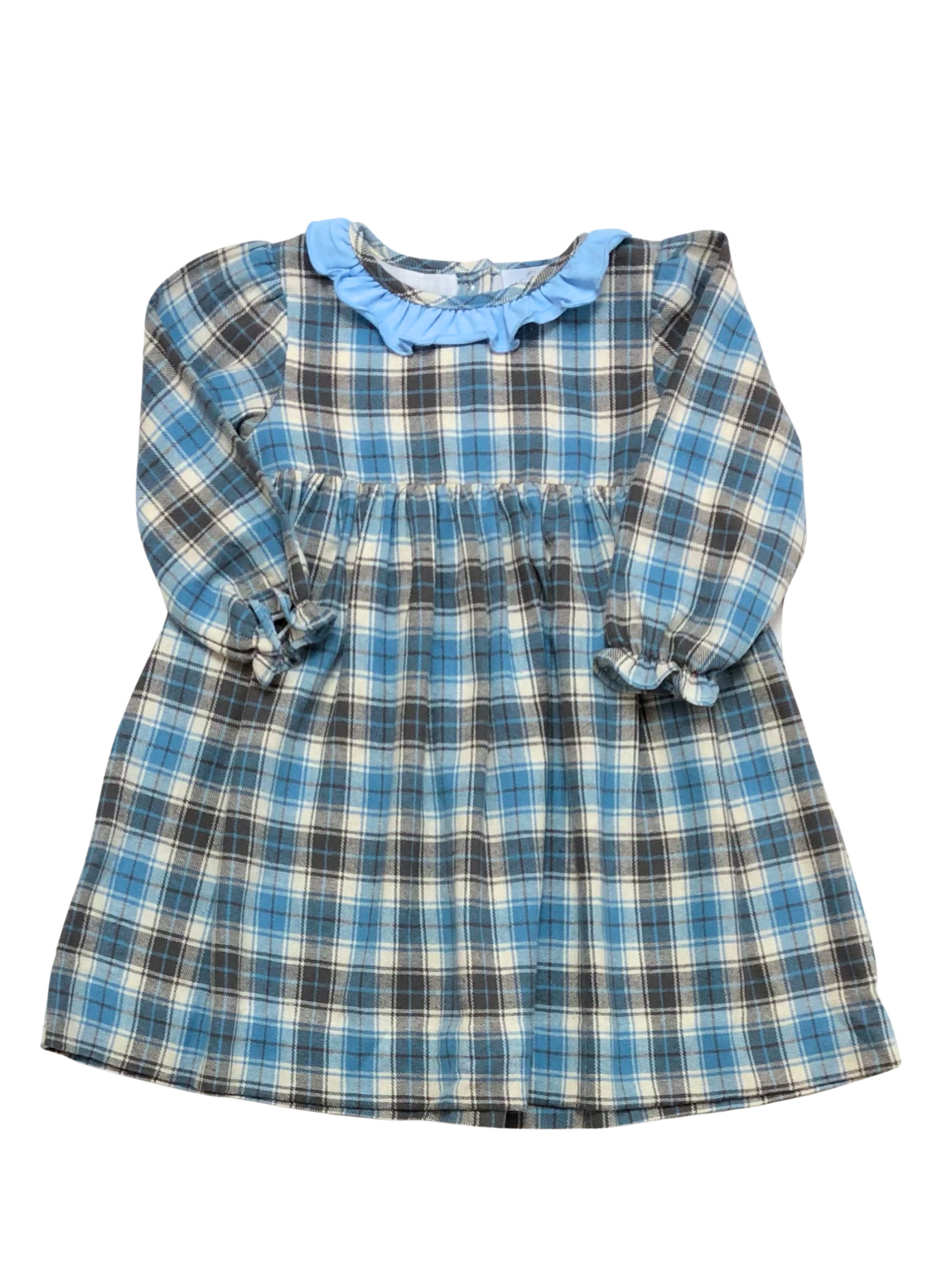 Blue and Brown Tartan Dress