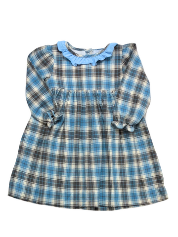 Blue and Brown Tartan Dress