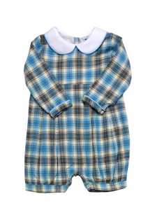 Blue and Brown Tartan Boys Bubble