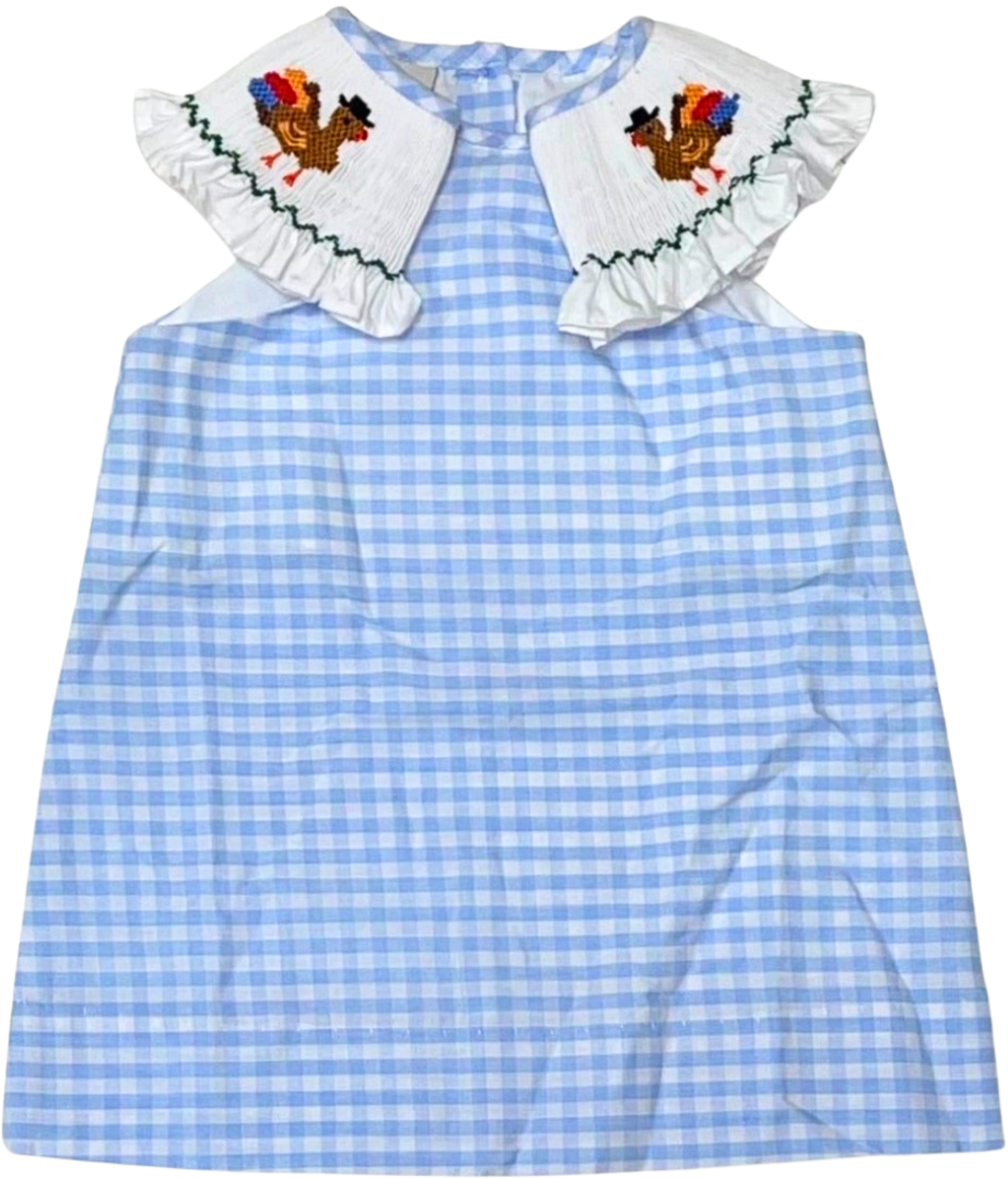 Smocked Sleeve Turkey Dress