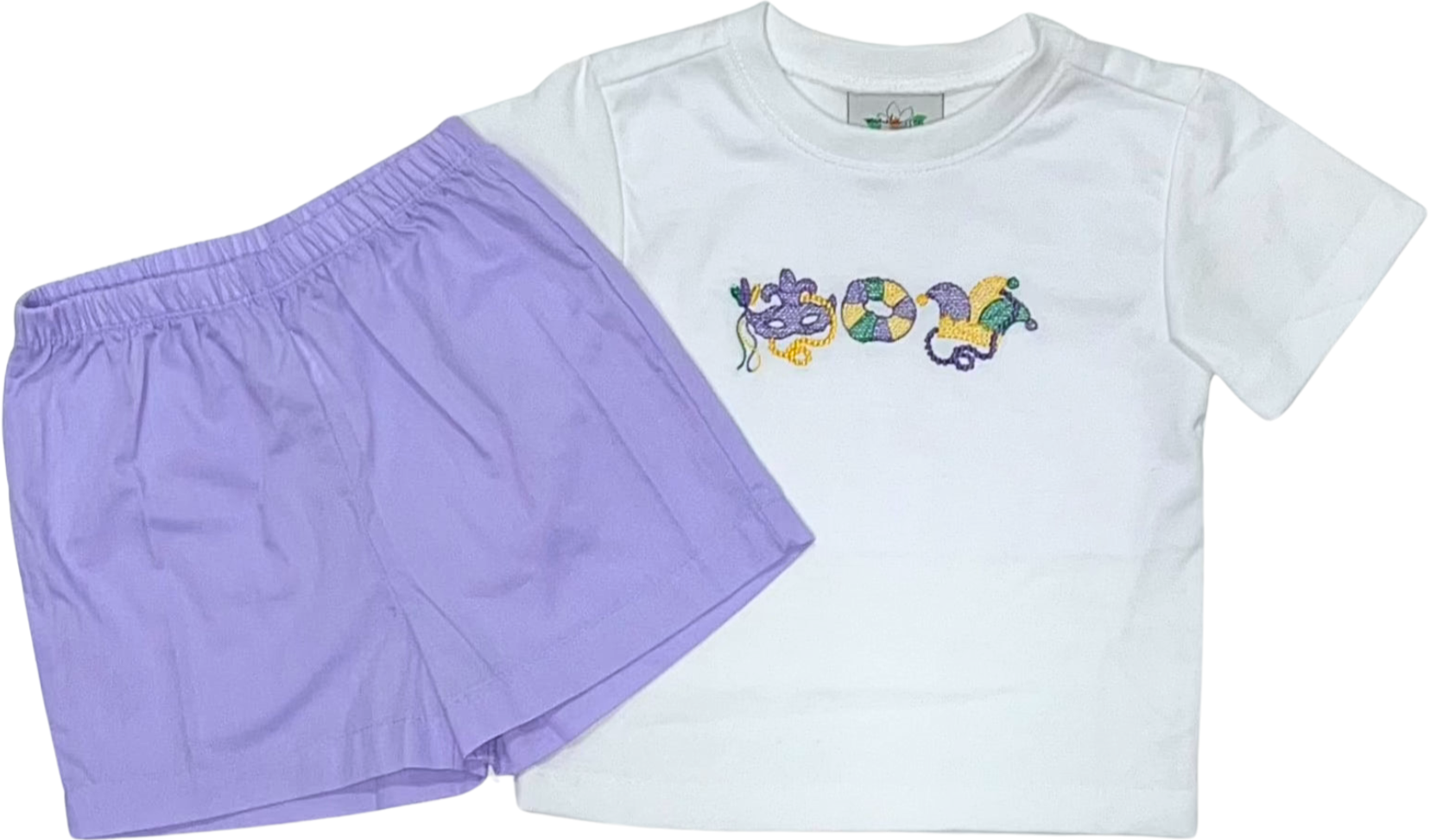 Mardi Gras Embroidered Short Set