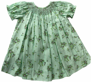 Mint Floral Smocked Dress